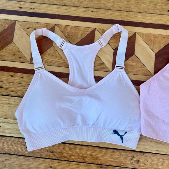Puma Pink Sports Bra 2 Pack - Picture 3 of 7